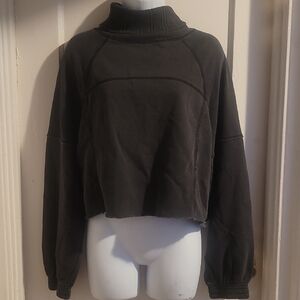 Aerie Black Cowl Neck Sweater with Modern Design